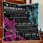 to my husband love you through good times and bad hunting couple for life quilt blanket d2448408