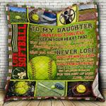 to my softball daughter cl18100756mdq quilt blanket d2481789
