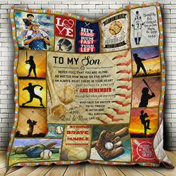 To My Son Baseball Quilt Hn0108_11  Quilt