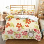 totoro floral pattern duvet cover set my neighbor totoro print anime bedding set girls boys bedroom