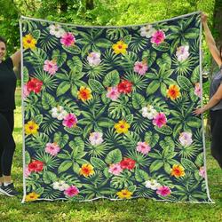 Tropical Hibiscus Flowers Cl17100630Mdq Quilt Blanket