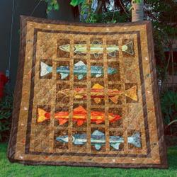 Trout Fishing Hur Quilt vu