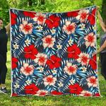 turquoise leaves hibiscus cl17100649mdq quilt blanket d2483552
