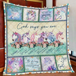 unicorn god says you are unique special lovely precious strong chosen quilt dnstyles d2421010