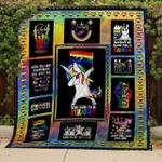 unicorn lgbt be yourself quilt blanket d2452811