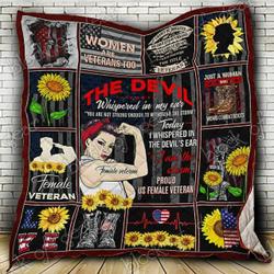 Us Female Veteran Cl18100788Mdq Quilt Blanket