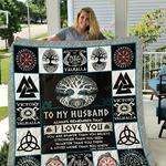 viking to my husband love wife quilt blanket d2418618