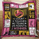 volleyball 1 court 3 touches 2 teams 25 points 1 winner quilt blanket great customized blanket 0