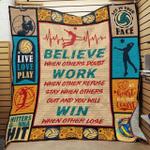 volleyball believe when others doubt work and you will win wheb others lose quilt blanket great 0