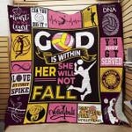 volleyball god is within her she will not fall quilt blanket great customized blanket gifts for 0