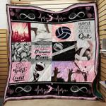 volleyball hustle hit never quit quilt blanket great customized gifts for birthday christmas 0