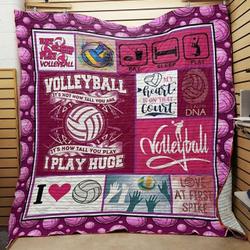 Volleyball ItS Not How Tall You Are ItS How Tall You Play I Play Huge Quilt Blanket Great Customized Blanket Gifts For Birthday Christmas Thanksgiving