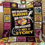 volleyball no floor burns no glory no bruises no story quilt blanket great customized blanket 0