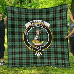 Wallace Hunting Ancient Tartan Clan Badge Premium Quilt Th8 Home Decor  Quilt