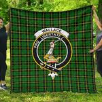 wallace hunting green tartan clan badge premium quilt th8 home decor quilt d2419442