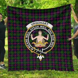 Wallace Hunting  Red Tartan Clan Badge Premium Quilt Th8 Home Decor  Quilt