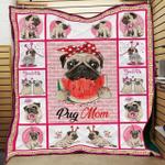 watermelon pug mom quilt blanket great customized blanket gifts for birthday christmas 0