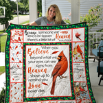 when a cardinal appears in your yard its a visitor from heaven quilt blanket great customized 0