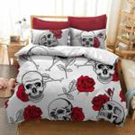 white 3d rose skull bedding set bedroom decor d2126735