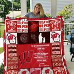 wisconsin badgers to my granddaughter love grandmom quilt blanket d2418784