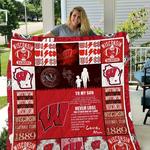 wisconsin badgers to my son love mom quilt blanket d2418622