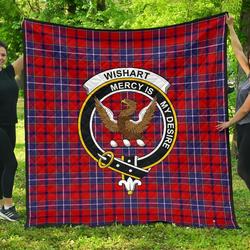 Wishart Dress Tartan Clan Badge Premium Quilt Th8 Home Decor  Quilt