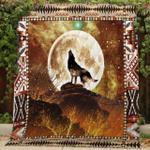 wolf howling at the moon quilt blanket dhc31121360td d2447022