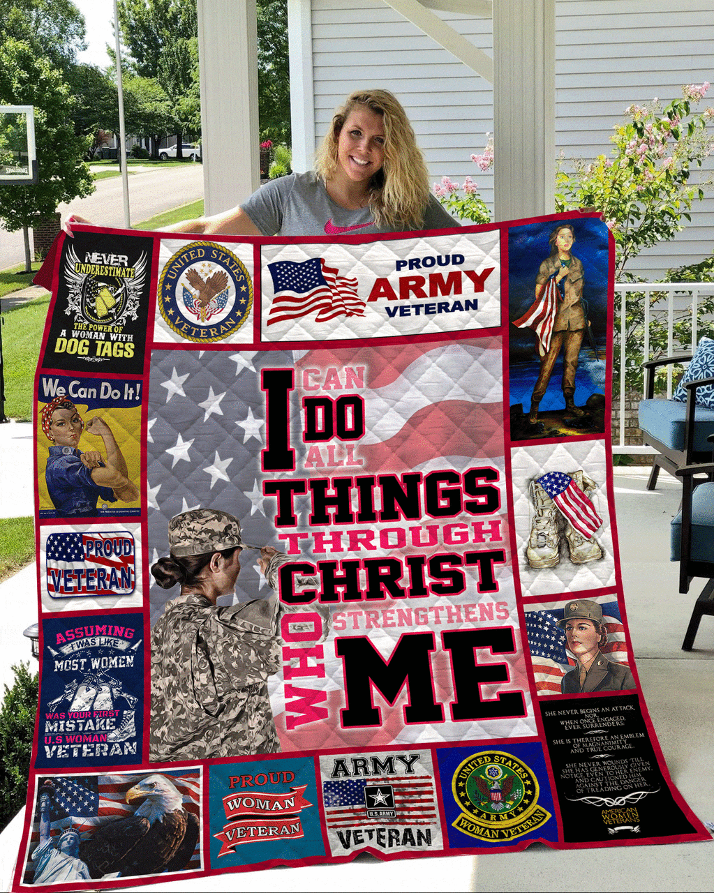 woman veteran quilt blanket qtd qhn0009 d2413700