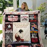 wrestling leave it all on the mat quilt blanket great customized gifts for birthday christmas 0
