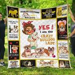 yes i am the crazy bulldog lady quilt blanket great customized blanket gifts for birthday 0
