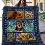 yorkshire terrier drawing art quilt blanket great customized blanket gifts for birthday christmas 0