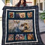 yorkshire terrier painting quilt blanket great customized blanket gifts for birthday christmas 0
