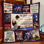 you can be the man to our son love mom and dad wrestling quilt blanket d2448357