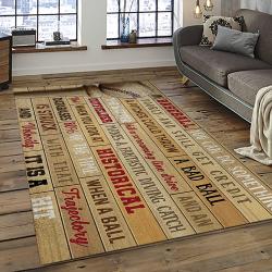 a letter to my dad my baseball partner quote area rug meaningful gift for fathers day dark room 02