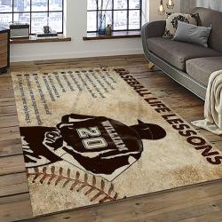 a letter to my dad my baseball partner quote area rug meaningful gift for fathers day dark room 04