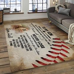 a letter to my dad my baseball partner quote area rug meaningful gift for fathers day dark room 05