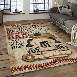 a letter to my dad my baseball partner quote area rug meaningful gift for fathers day dark room 08