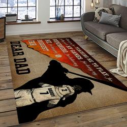 a letter to my dad my baseball partner quote area rug meaningful gift for fathers day dark room 09