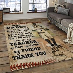 a letter to my dad my baseball partner quote area rug meaningful gift for fathers day dark room 11