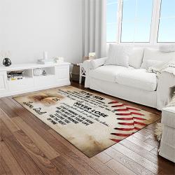 A Letter To My Dad, My Baseball Partner Quote Area Rug Meaningful Gift For Father's Day 05