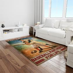 A Letter To My Dad, My Baseball Partner Quote Area Rug Meaningful Gift For Father's Day 06