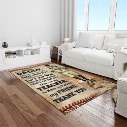 A Letter To My Dad, My Baseball Partner Quote Area Rug Meaningful Gift For Father's Day 11