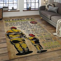 a letter to my dad my father is a firefighter quote area rug meaningful gift for fathers day dark room 03