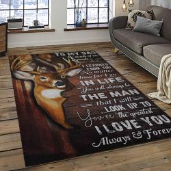 a letter to my dad my father my hero hunting fav quote area rug meaningful gift for fathers day dark room 01