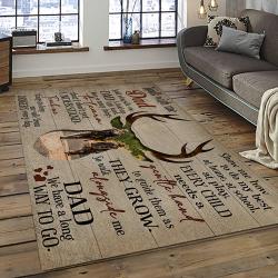 a letter to my dad my father my hero hunting fav quote area rug meaningful gift for fathers day dark room 08