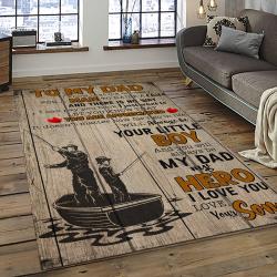 a letter to my dad who love fishing with me quote area rug meaningful gift for fathers day dark room 01