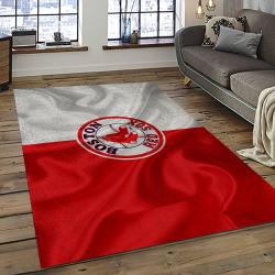 mlb boston red sox baseball team logo rectangle area rug dark room brs10