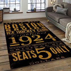 mlb boston red sox baseball team logo rectangle area rug dark room brs73