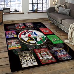 mlb boston red sox baseball team logo rectangle area rug dark room brs78
