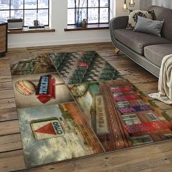 mlb boston red sox baseball team logo rectangle area rug dark room brs81